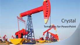  Presentation with oilfield - Presentation design having oilfield with many pump background and a light blue colored foreground
