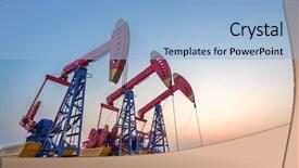  Presentation with oilfield - PPT theme featuring oilfield with pump units background and a light blue colored foreground