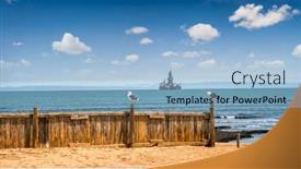  Presentation with ocean - PPT theme enhanced with oilrig background and a light blue colored foreground