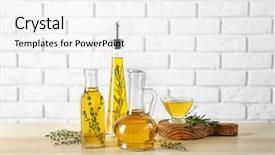  Presentation with fat - Theme enhanced with oils fat - olive oil with spices background and a white colored foreground