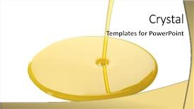  Presentation with cooking oil - Beautiful presentation theme featuring oilspill - spilling cooking oil on white backdrop and a white colored foreground