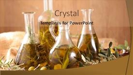  Presentation with oil - Presentation design with oilve-oil-with-branch background and a coral colored foreground