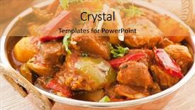  Presentation with rice - Cool new presentation theme with oily bread - chichen vindaloo with rice backdrop and a yellow colored foreground