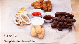  Presentation with snacks - Amazing slides having oily bread - fresh beer snacks assortment backdrop and a lemonade colored foreground