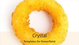  Presentation with advent ring - Slides having oily bread - onion ring closeup background and a yellow colored foreground