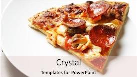 Presentation with beef - Beautiful presentation design featuring oily food - slice of thin crust pepperoni backdrop and a  colored foreground