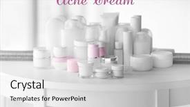  Presentation with beauty cosmetic - Theme enhanced with ointment cream - beauty and skin care concept background and a light gray colored foreground