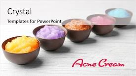  Presentation with ointment cream - Colorful slide deck enhanced with ointment cream - beauty and skin care concept backdrop and a white colored foreground