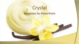  Presentation with ointment cream - Colorful presentation enhanced with ointment cream - brown and white cane sugar backdrop and a cream colored foreground