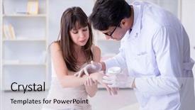  Presentation with skin doctor - Amazing slide deck having ointment cream - doctor examining the skin backdrop and a lemonade colored foreground