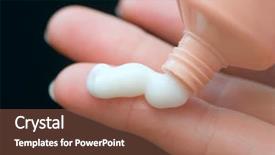  Presentation with ointment cream tube - PPT layouts featuring ointment cream - moisturizer being squeezed background and a coral colored foreground