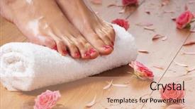  Presentation with ointment cream - Colorful PPT layouts enhanced with ointment cream - spa compositions of sexy female backdrop and a coral colored foreground