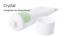  Presentation with background - Cool new slides with ointment tube isolated backdrop and a white colored foreground