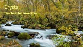  Presentation with mountain stream - Cool new presentation with oirase-mountain-stream-in-towada backdrop and a tawny brown colored foreground