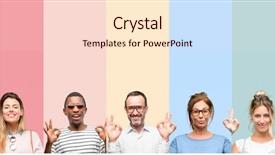  Presentation with women - Presentation theme having ok - mixed group of people women background and a lemonade colored foreground