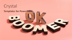  Presentation with boomer - Theme having ok-boomer-internet-meme-popular background and a coral colored foreground