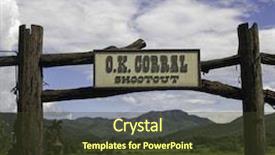  Presentation with thank you sign - PPT layouts consisting of ok corral sign background and a tawny brown colored foreground