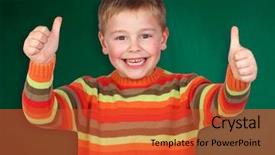  Presentation with saying - Beautiful presentation theme featuring ok isolated over green blackboard backdrop and a  colored foreground