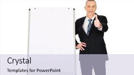  Presentation with flip chart - PPT theme featuring ok sign near flip chart background and a lemonade colored foreground
