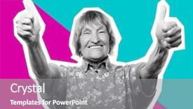  Presentation with old style vintage postcard - Slide deck consisting of ok sign on a bright background and a gray colored foreground