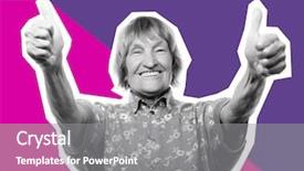  Presentation with old style vintage postcard - Slide deck having ok sign on a bright background and a gray colored foreground