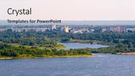  Presentation with river - Cool new slides with okab - embankment of volga river backdrop and a  colored foreground