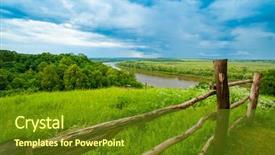  Presentation with russian - Theme having okab - typical russian landscape near polenovo background and a  colored foreground