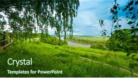  Presentation with russian - PPT theme consisting of okab - typical russian landscape near polenovo background and a  colored foreground