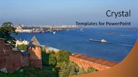  Presentation with rivers - Slides with okab - volga and oka rivers nizhy background and a  colored foreground