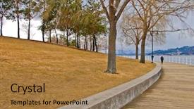  Presentation with canada electoral reform - Slides with okanagan lakeside boardwalk in kelowna background and a coral colored foreground