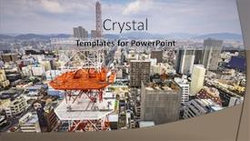  Presentation with japan - Cool new slides with okayama-japan-at-downtown-kita backdrop and a light blue colored foreground