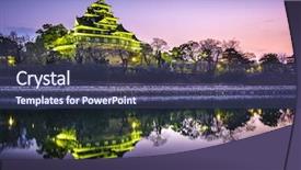  Presentation with japan castle - Audience pleasing PPT layouts consisting of okayama japan at okayama castle on the asahi river backdrop and a tawny brown colored foreground