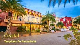  Presentation with japan - Cool new presentation theme with okinawa-japan-shopping-district backdrop and a red colored foreground