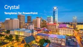  Presentation with oklahoma - Cool new slide deck with oklahoma city oklahoma usa downtown backdrop and a teal colored foreground