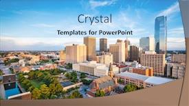  Presentation with oklahoma - Colorful presentation theme enhanced with oklahoma-city-oklahoma-usa-downtown backdrop and a light blue colored foreground