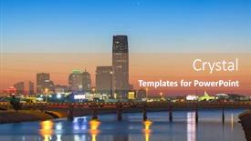  Presentation with oklahoma - PPT theme having oklahoma-city-oklahoma-usa-downtown background and a coral colored foreground