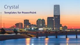 Presentation with oklahoma - Cool new PPT theme with oklahoma-city-oklahoma-usa-downtown backdrop and a sky blue colored foreground