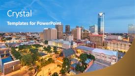  Presentation with oklahoma - Colorful theme enhanced with oklahoma-city-oklahoma-usa-downtown backdrop and a teal colored foreground