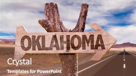  Presentation with oklahoma - PPT layouts having oklahoma wooden sign with desert background and a tawny brown colored foreground