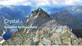  Presentation with mountain lake - Presentation theme having oko high tatras poland may background and a ocean colored foreground
