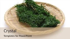 Presentation with japanese food - Amazing PPT theme having okonomiyaki - dried green laver aonori japanese backdrop and a coral colored foreground