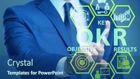  Presentation with objective - PPT theme consisting of okr-concept-with-objective-key background and a ocean colored foreground