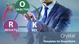  Presentation with objective - Presentation theme with okr-concept-with-objective-key background and a ocean colored foreground