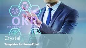  Presentation with objective - Slides having okr-concept-with-objective-key background and a light blue colored foreground