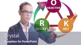  Presentation with objective - Amazing PPT theme having okr-concept-with-objective-key backdrop and a ocean colored foreground