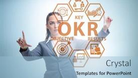 Presentation with objective - Presentation theme having okr-concept-with-objective-key background and a light blue colored foreground