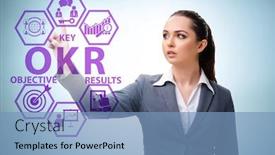  Presentation with objective - Cool new theme with okr-concept-with-objective-key backdrop and a teal colored foreground