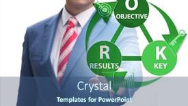  Presentation with objective - Cool new slide deck with okr-concept-with-objective-key backdrop and a ocean colored foreground