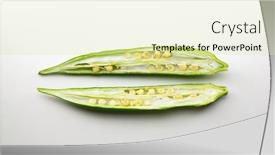  Presentation with okra - Beautiful slides featuring okra-sliced-open-isolated backdrop and a soft green colored foreground