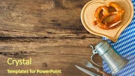  Presentation with cutting board - Cool new slide deck with oktoberfest background with beer mug backdrop and a tawny brown colored foreground
